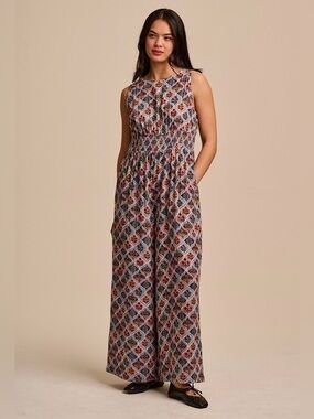 Lucy and Yak Sleeveless Wide-Leg Jumpsuit - US Size 12 (UK 16)